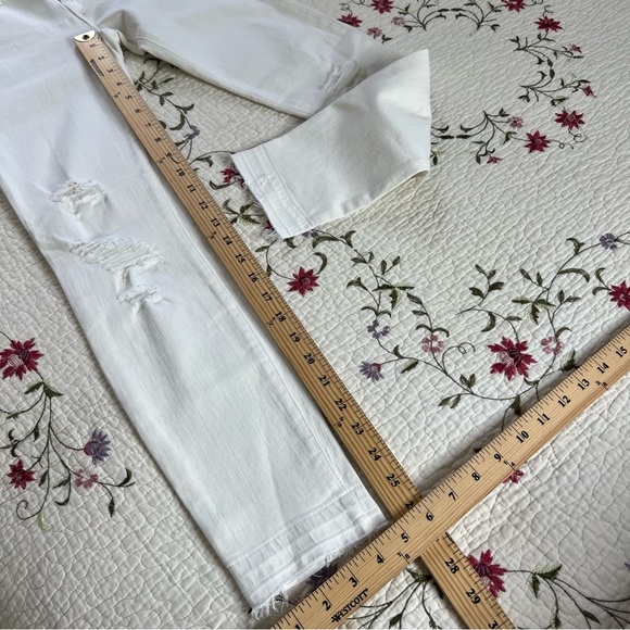 J Brand Low Rise Crop Demented White Skinny Distressed Jeans SZ 24 New $178 - Picture 10 of 14